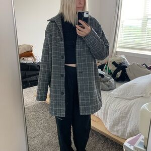 Gray Plaid Oak + Fort Coat